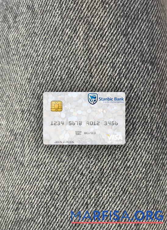 Downloadable Zimbabwe Stanbic Bank visa debit card photolook front sample